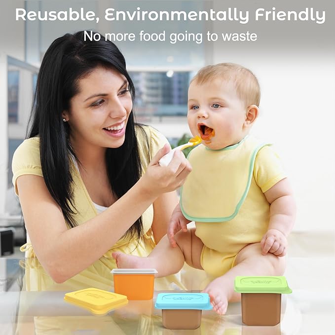 Baby Food Lids Compatible with Gerber Food Containers, BPA Free Silicone Baby - Image 4