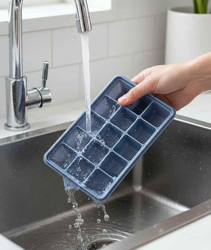 Silicone Ice Cube Tray with No-Spill Lid - Image 7