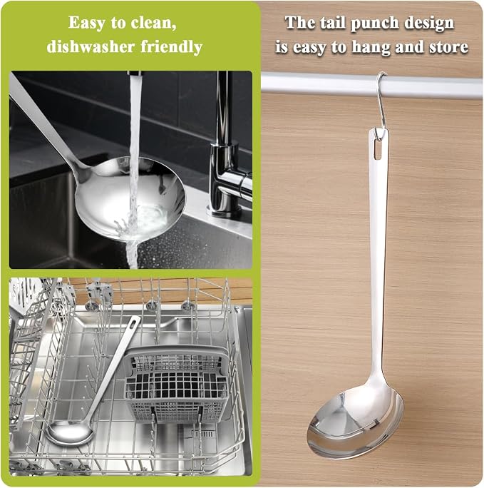 Berglander Stainless Steel Soup Ladle, 11.8" Durable Ladel Spoon - Image 7