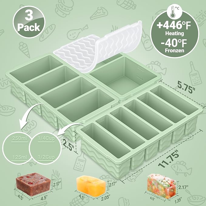 Doasuwish 3-Pack Silicone Freezer Trays - Image 6