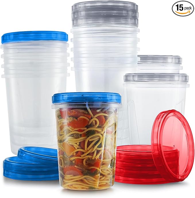 Tafura 15 Pack Leakproof Freezer Containers by Tafura