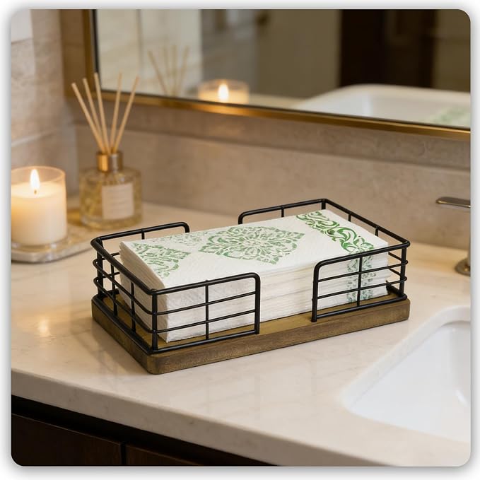 Kordory Wooden Guest Towel Holder Tray - Image 5