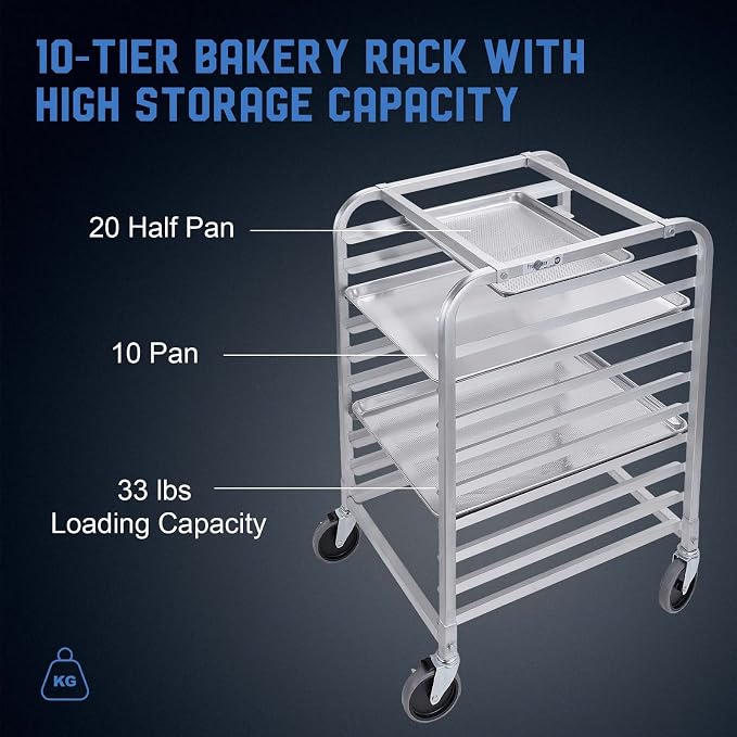 Profeeshaw Bun Pan Bakery Rack 10 Tier - Image 3