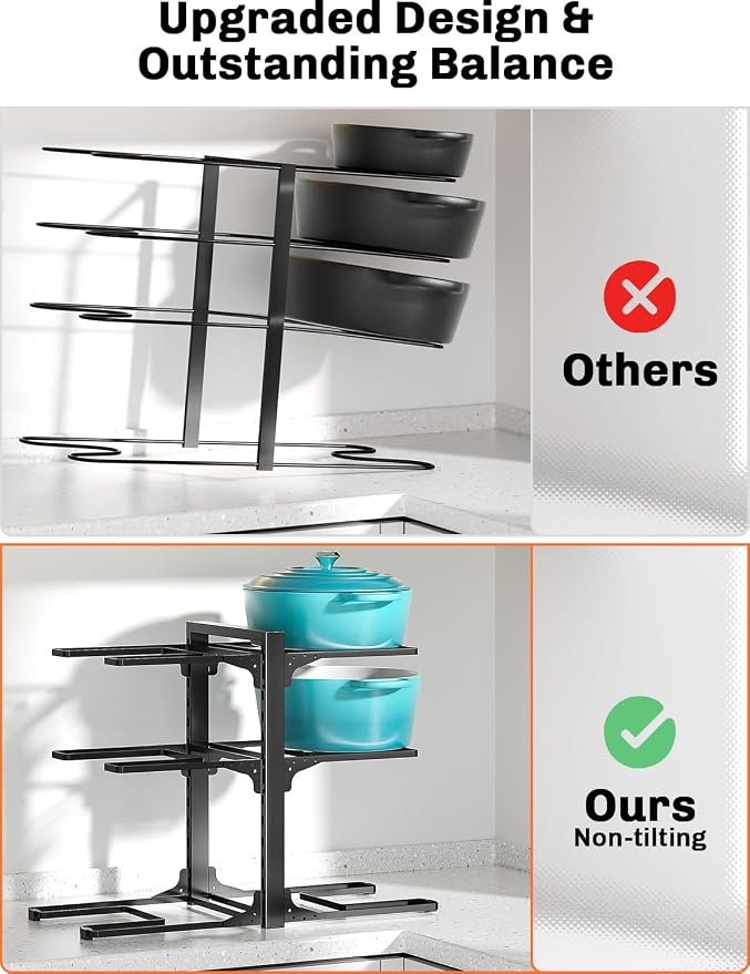 MUDEELA 6-Tier Pots and Pans Organizer under Cabinet, 13.78" Height Heavy Duty - Image 6
