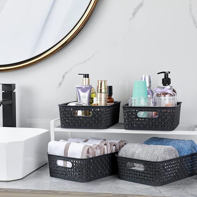 Plastic Storage Baskets, Small Pantry Organization and Storage Bins, Household - Image 5