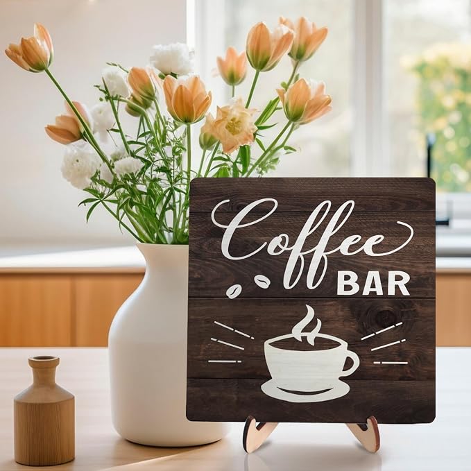 Funny Coffee Bar Decor Sign – Rustic Wooden Plaque - Image 3