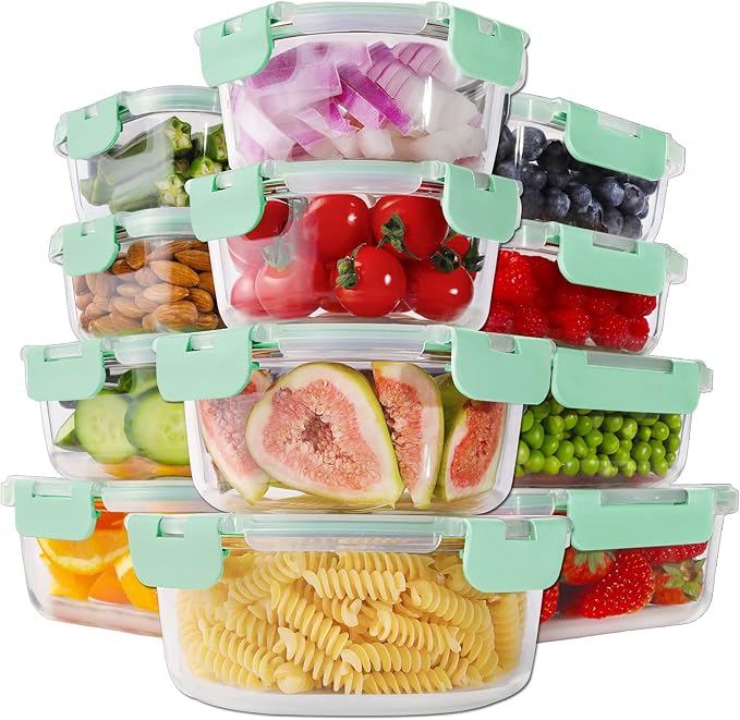 HOMBERKING 24pc Glass Food Storage Containers by HOMBERKING