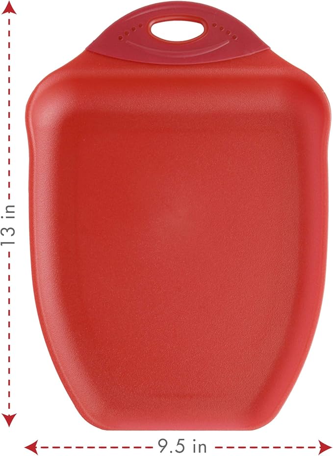 Dexas Chop & Scoop Cutting Board, 9.5 by 13 inches, Solid Red - Image 3