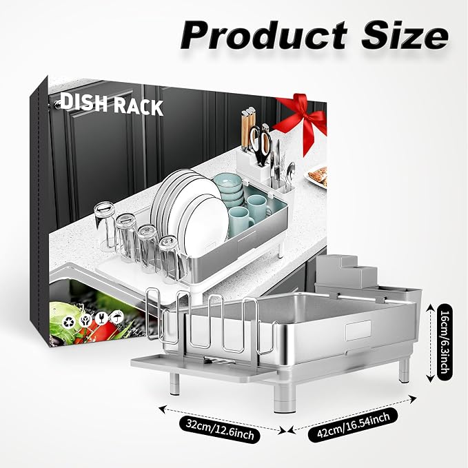 Ewaiira Dish Drying Rack, 304 Stainless Steel Dish Racks - Image 3