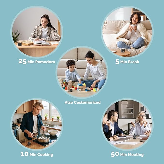 KADAMS Pomodoro Cube Timer Productivity Visual Timer - Image 8