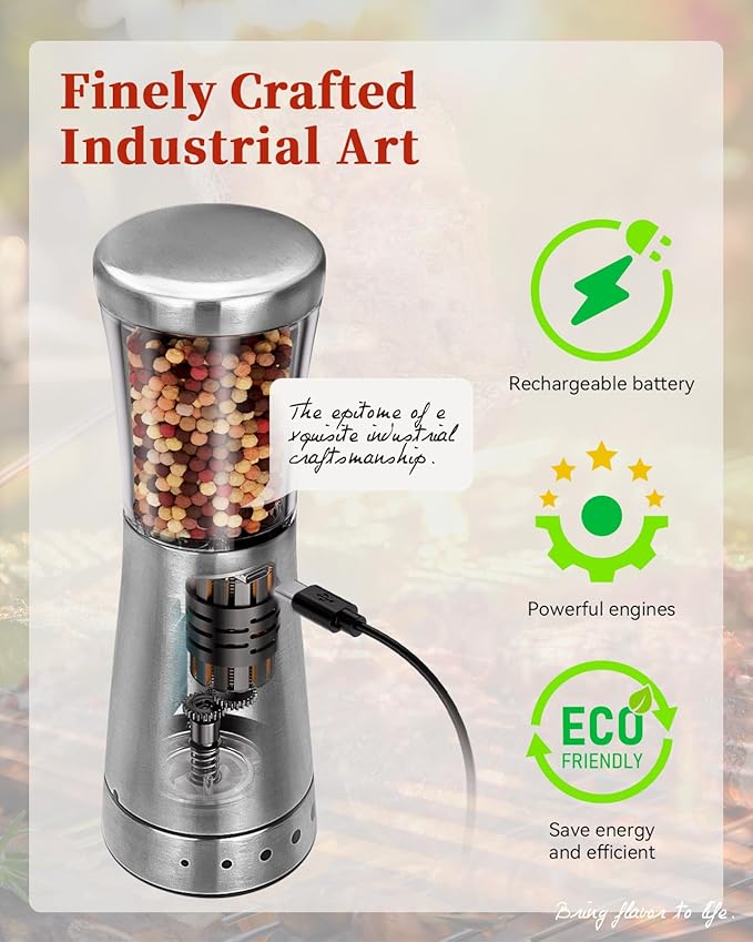 Electric Salt and Pepper Grinder Set - Image 4