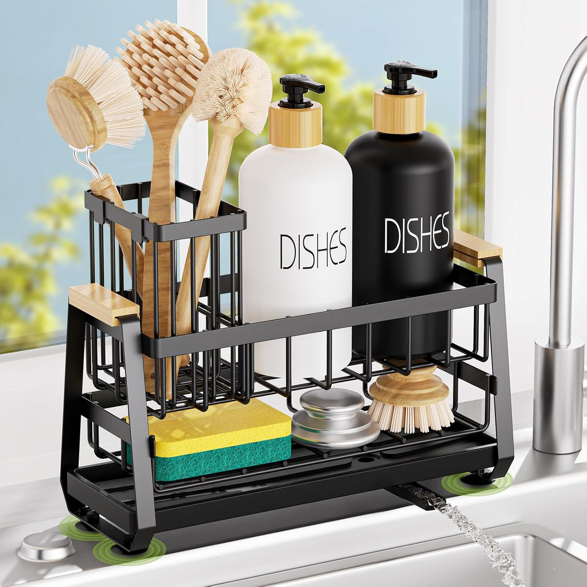 Sponge Holder for Kitchen Sink, Kitchen Sink Caddy with Suction Cup
