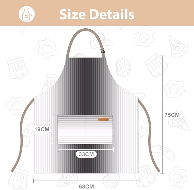 VALOME 2 Pack Kitchen Aprons, Apron - Image 2
