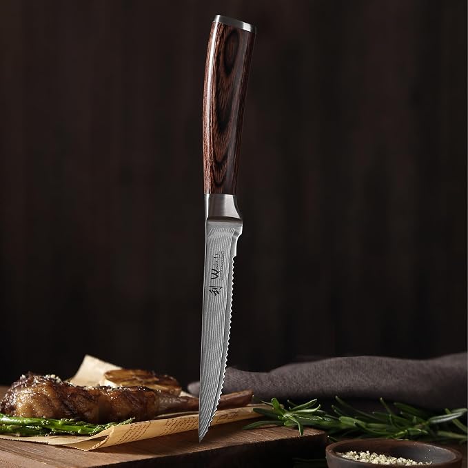 Wakoli EDIB 4-Piece Damascus Steak Knife Set – Professional Dining Kitchen - Image 12