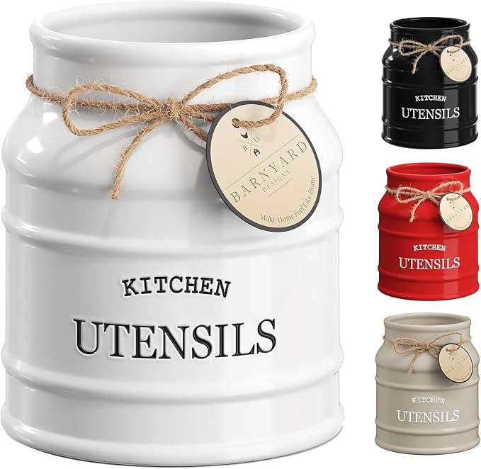 Barnyard Designs Ceramic Farmhouse Utensil Holder by BarnyardDesigns