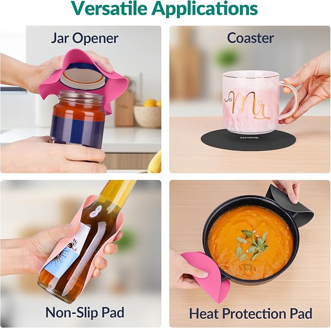 NIHOME Silicone Jar Opener – 6 Inch Large Anti-Slip Grip Pads, Premium 100% - Image 7