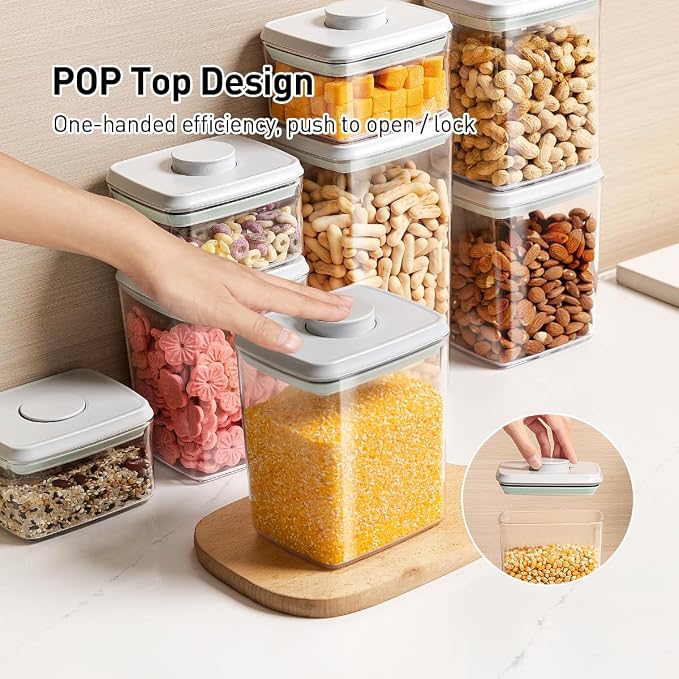 Pop Food Storage Containers Set, One Button Opening BPA-Free Food Containers - Image 2