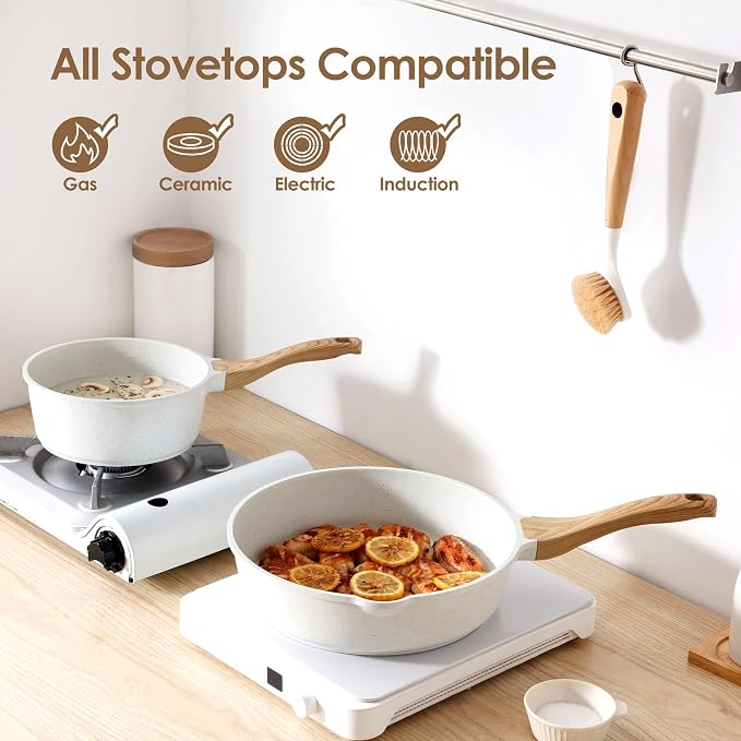 SENSARTE Nonstick Ceramic Cookware Set, 13-Piece Non-toxic Pots and Pans Set - Image 4