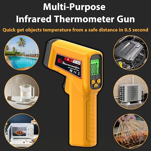 FKM Infrared Thermometer Gun Non-Contact Laser Temperature Gun, -58°F~986°F - Image 3