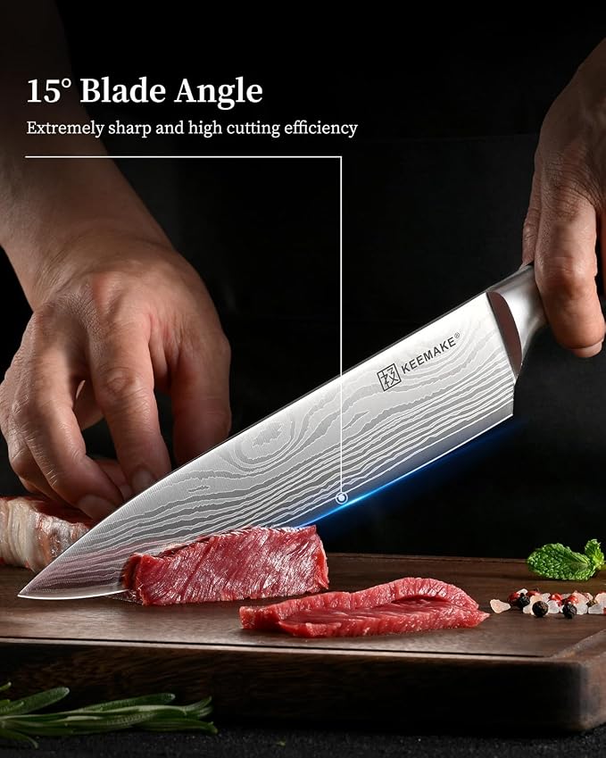 KEEMAKE 3 Pieces Knife Set, High Carbon Stainless Steel Chef Knives Sets - Image 3