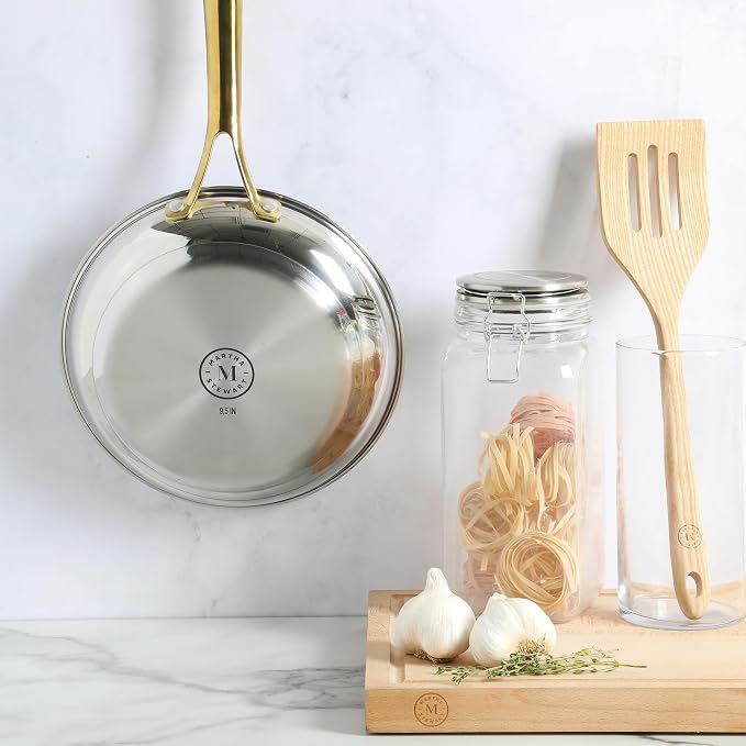 Martha Stewart Castelle 9.5-Inch Stainless Steel Frying Pan - Image 7
