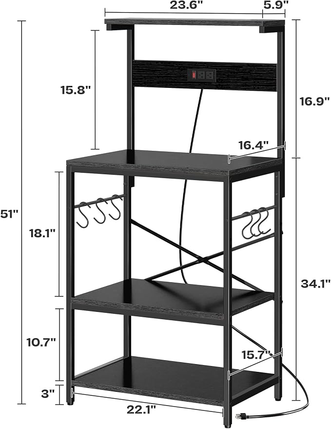 SUPERJARE Kitchen Bakers Rack - Image 8