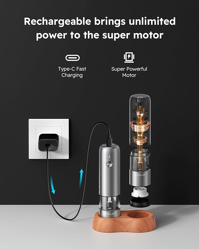 FORLIM Mini Electric Salt and Pepper Grinder Set - Image 3
