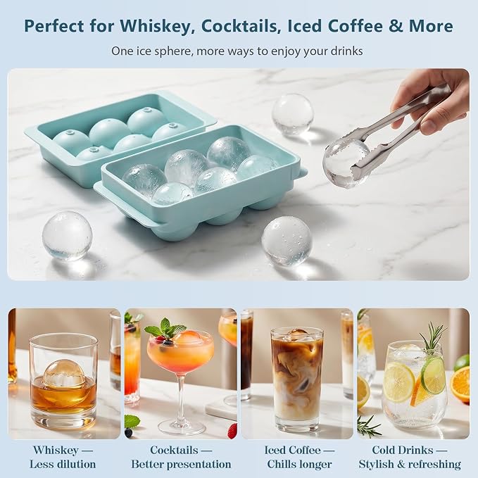 WIBIMEN Large Ice Cube Molds, Big Round Whiskey Ice Cube Trays - Image 7