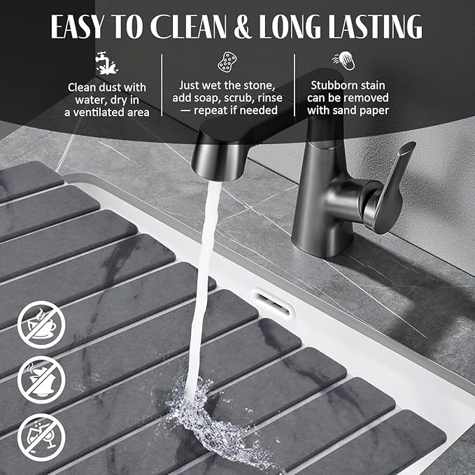 2 PCS Large Stone Dish Drying Mat - Image 6