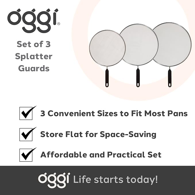 Oggi Set of 3 Stainless Steel Splatter Guard – 8”, 10” and 12” - Image 7