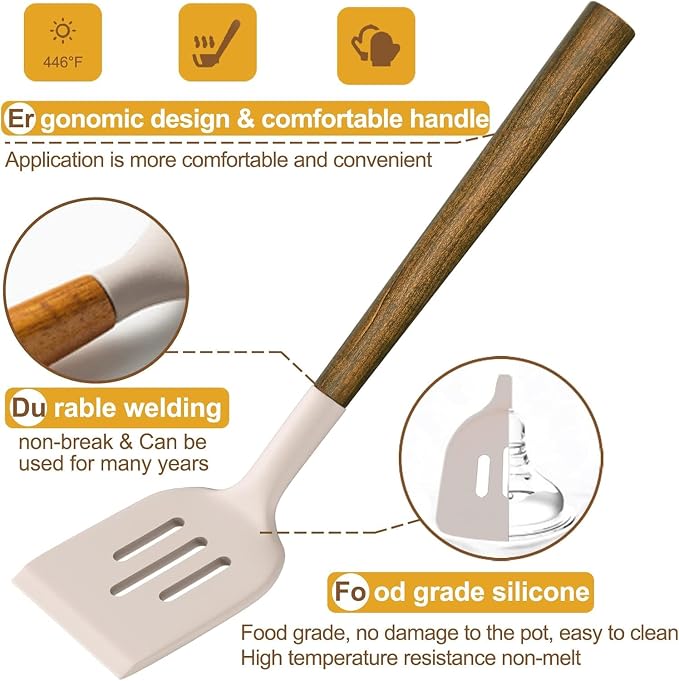 Silicone Cooking Utensil Set, Umite Chef 8-Piece Kitchen Utensils Set - Image 6