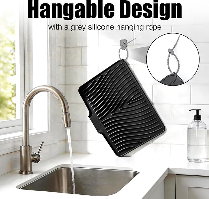TIKNIK Silicone Dish Drying Mat, Stone Drying Mat - Image 5