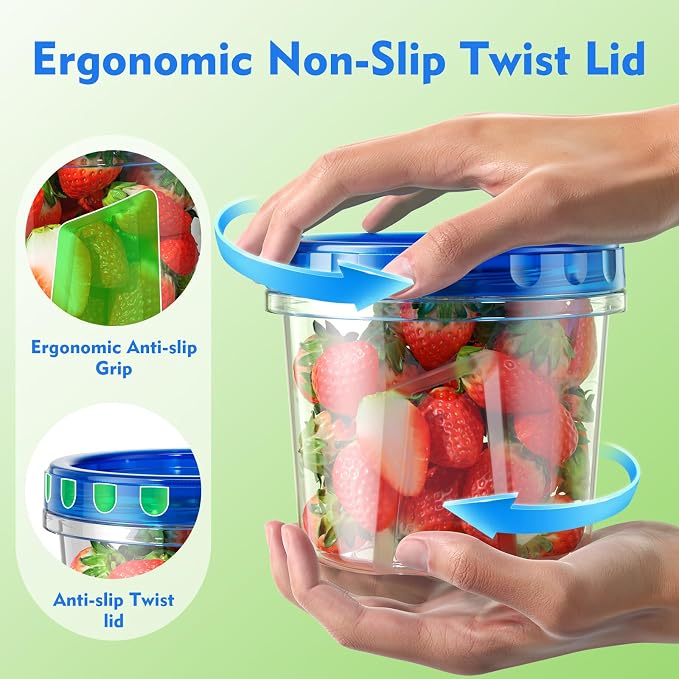 BiuLeon 12 Pack- 34/24/17oz Freezer Storage Containers, Plastic Food Storage - Image 3