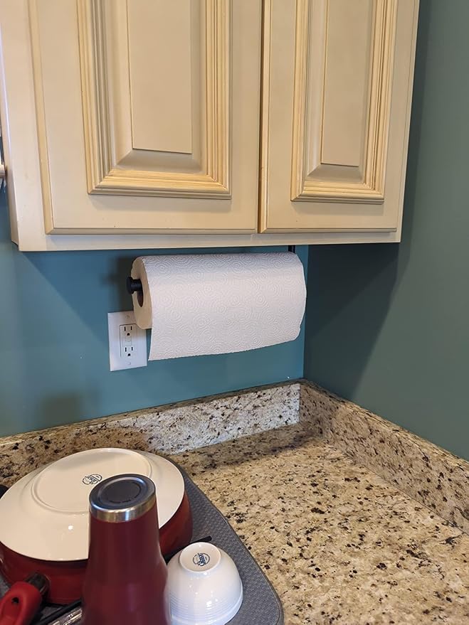 2nd Gen Paper Towel Holder Under Cabinet No Drilling, Self Adhesive or Drilling - Image 9