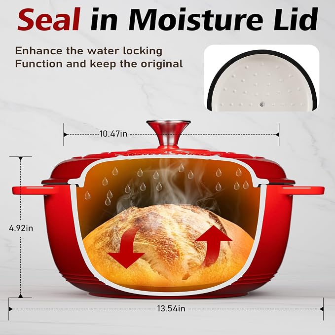 Umite Chef 6QT Enameled Cast Iron Dutch Oven - Image 4