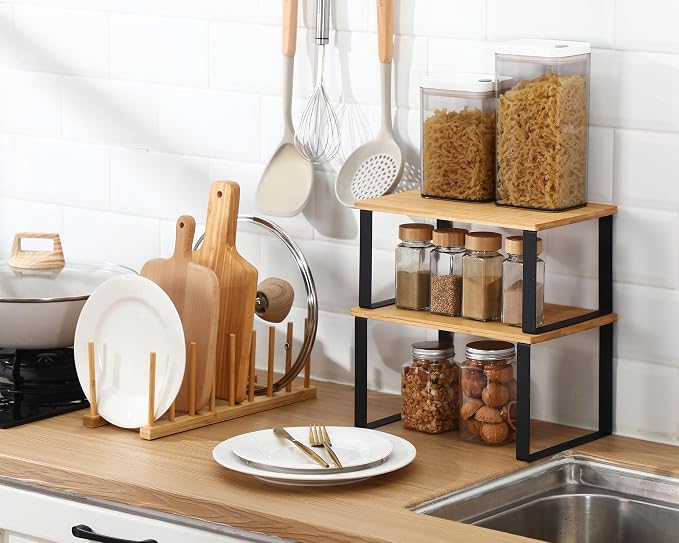 Marsui 4 Pcs Kitchen Organizer Accessories Set Cabinet Organizer Shelf and - Image 4