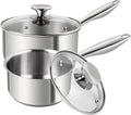 MICHELANGELO Stainless Steel Saucepan Set 1Qt & 2Qt, 18/10 Stainless Steel Pot by Michelangelo