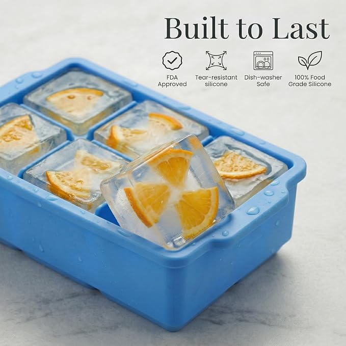 KitchFort Large Silicone Ice Cube Tray, Easy Release 2" Big Ice Cubes - Image 2