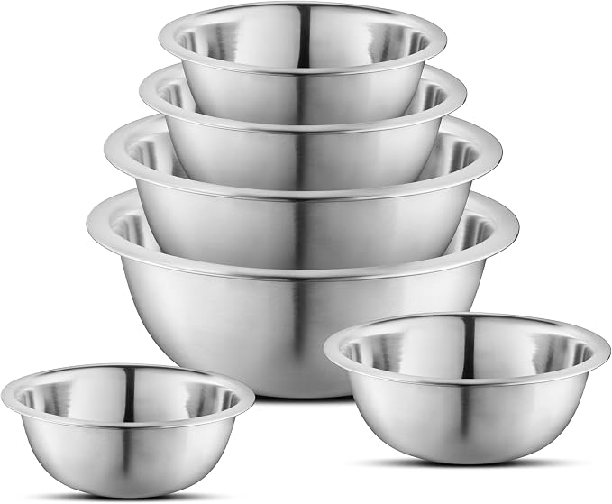 AVADOR Set of 6 Premium Stainless Steel Mixing Bowls Set, Space Saving Nestable - Image 2