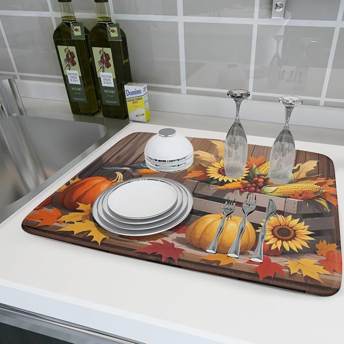 Fall Thanksgiving Dish Drying Mat - Image 6
