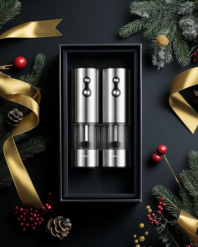 FORLIM Rechargeable Electric Salt and Pepper Grinder Set, Dual-Speed Control - Image 8