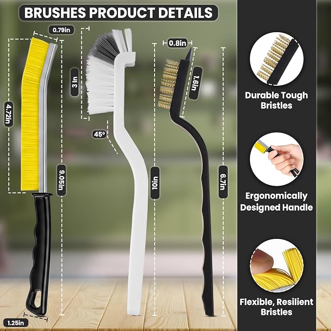 8 Pcs Crevice Cleaning Brush Set – Hard Bristle Cleaning Tools - Image 2