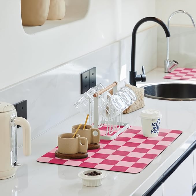 Ohocut Checkered Dish Drying Mat by Ohocut