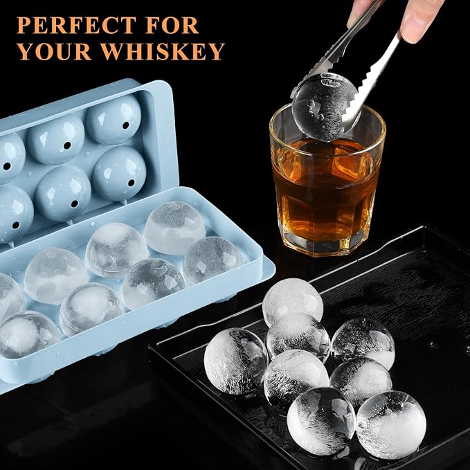 Round Ice Cube Trays for Freezer, 1.8 INCH x 8, Ice Ball Maker Mold | Round Ice - Image 3