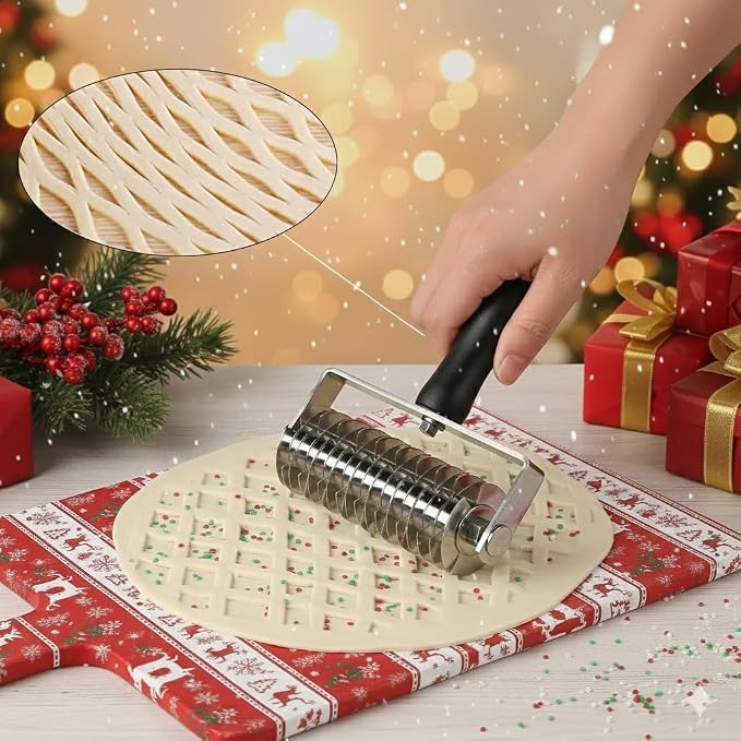 Pastry Lattice Roller Cutter, Stainless Steel Multi-Wheel Dough Cutter - Image 2