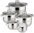 Daniks Standard 9-Piece Stainless Steel Cookware Set by Daniks