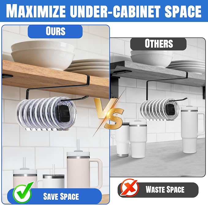 2 Pack Tumbler Lid Organizer, Versatile Cup & Water Bottle Lid Holder, Upgraded - Image 3
