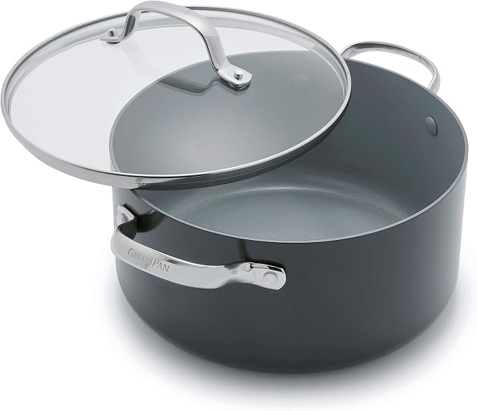 GreenPan Valencia Pro Hard Anodized Healthy Ceramic Nonstick 5QT Stock Pot by GreenPan