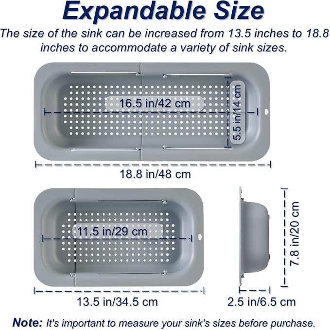Extendable Sink Colander Strainer Basket - Image 2