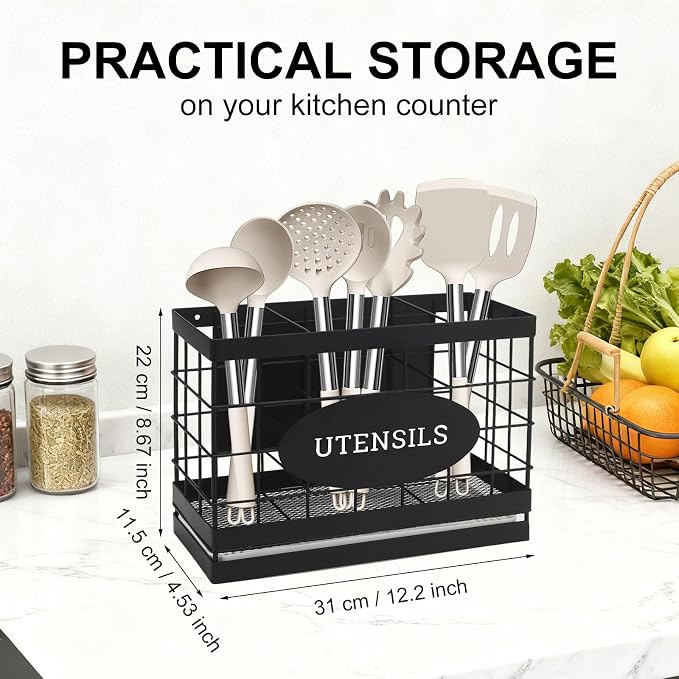 Magnetic Utensil Holder for Fridge Large Silverware Organizer Kitchen Utensil - Image 2